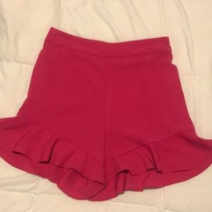 Bright Pink Ruffle Shorts